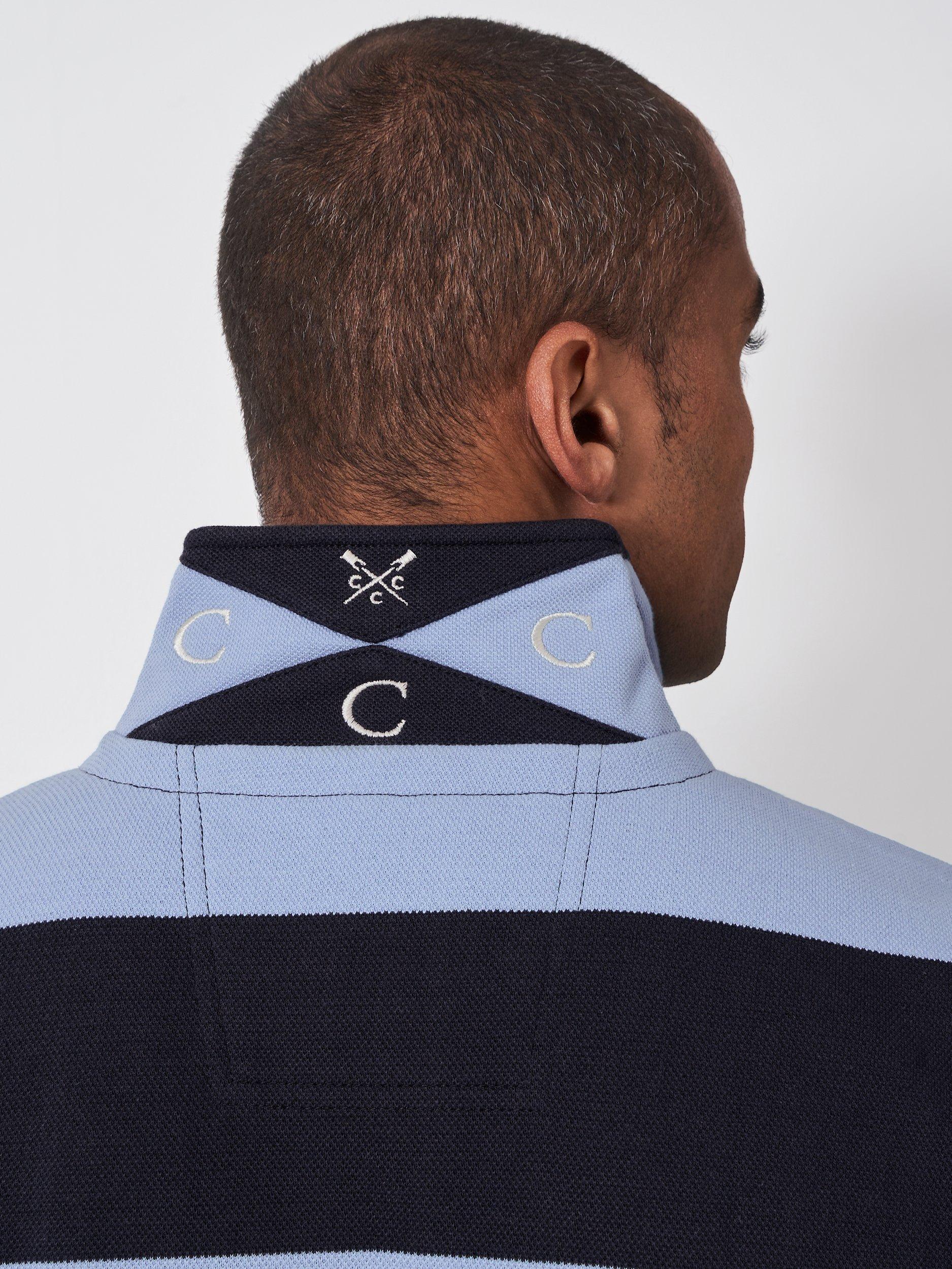 Product image 4 of 5, which shows Crew Clothing Heritage Stripe Padstow Sweatshirt, Navy/Blue, L