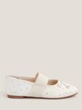 Monsoon Kids' Diamante Ballerina Flat Shoes, Ivory