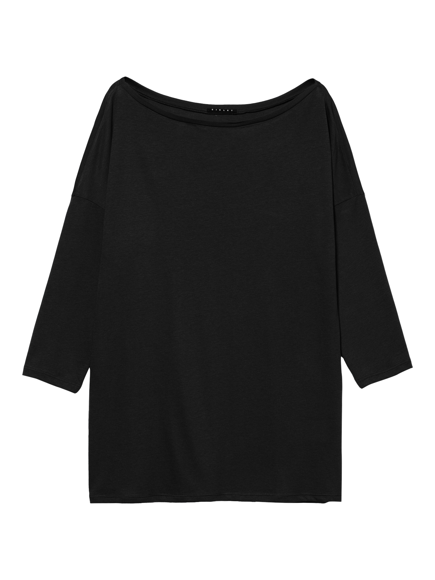 Product image 1 of 1, which shows SISLEY Boat Neck 3/4 Length Sleeve Top, Black, XS