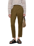 SISLEY High Waist Pure Linen Trousers, Green