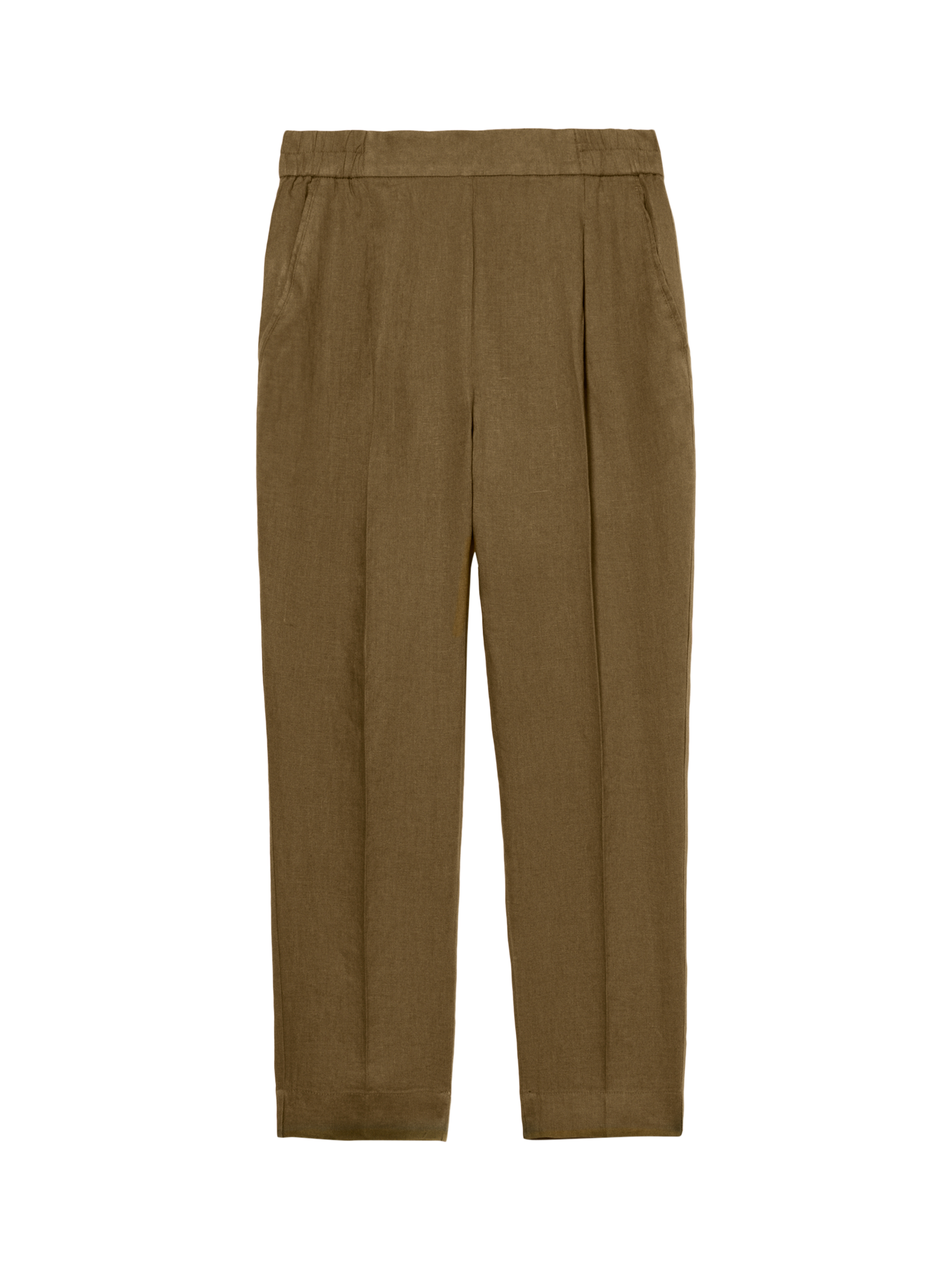 Product image 5 of 5, which shows SISLEY High Waist Pure Linen Trousers, Green, 10