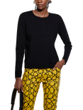 SISLEY Rib Crew Neck Jumper, Black