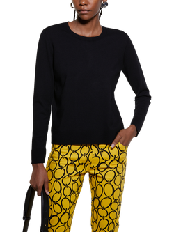 SISLEY Rib Crew Neck Jumper, Black, Black