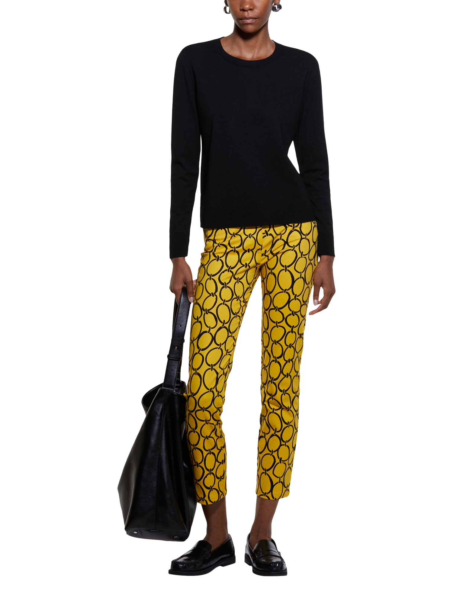 Product image 3 of 5, which shows SISLEY Rib Crew Neck Jumper, Black, XS