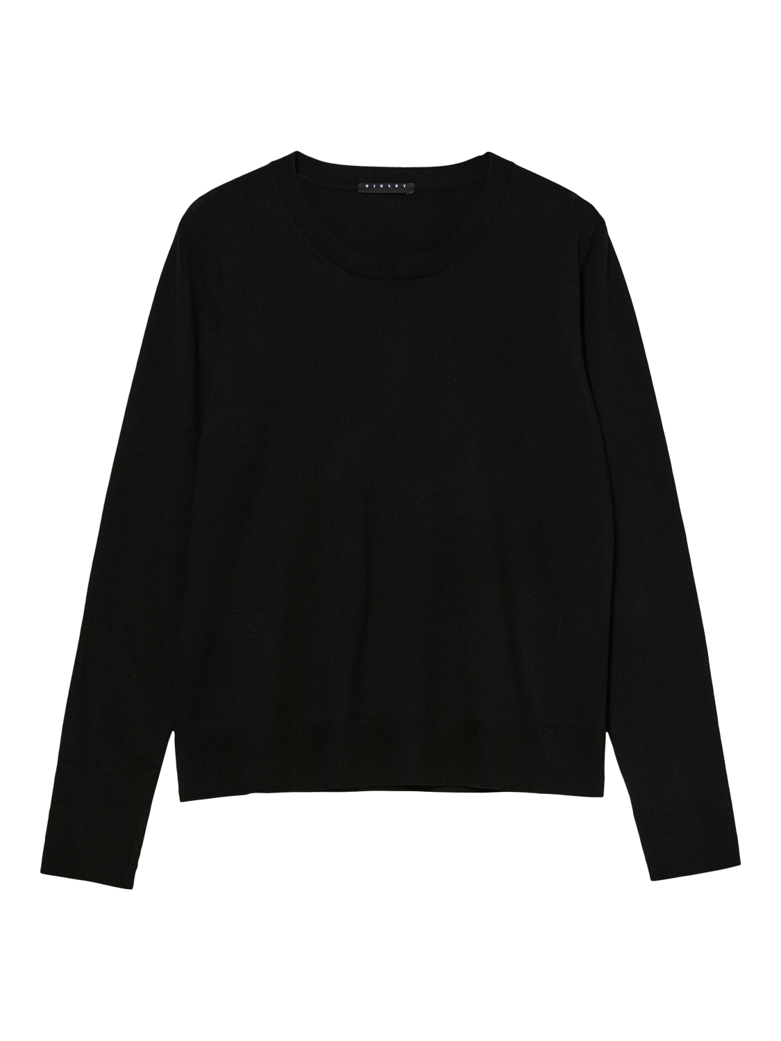 Product image 5 of 5, which shows SISLEY Rib Crew Neck Jumper, Black, XS