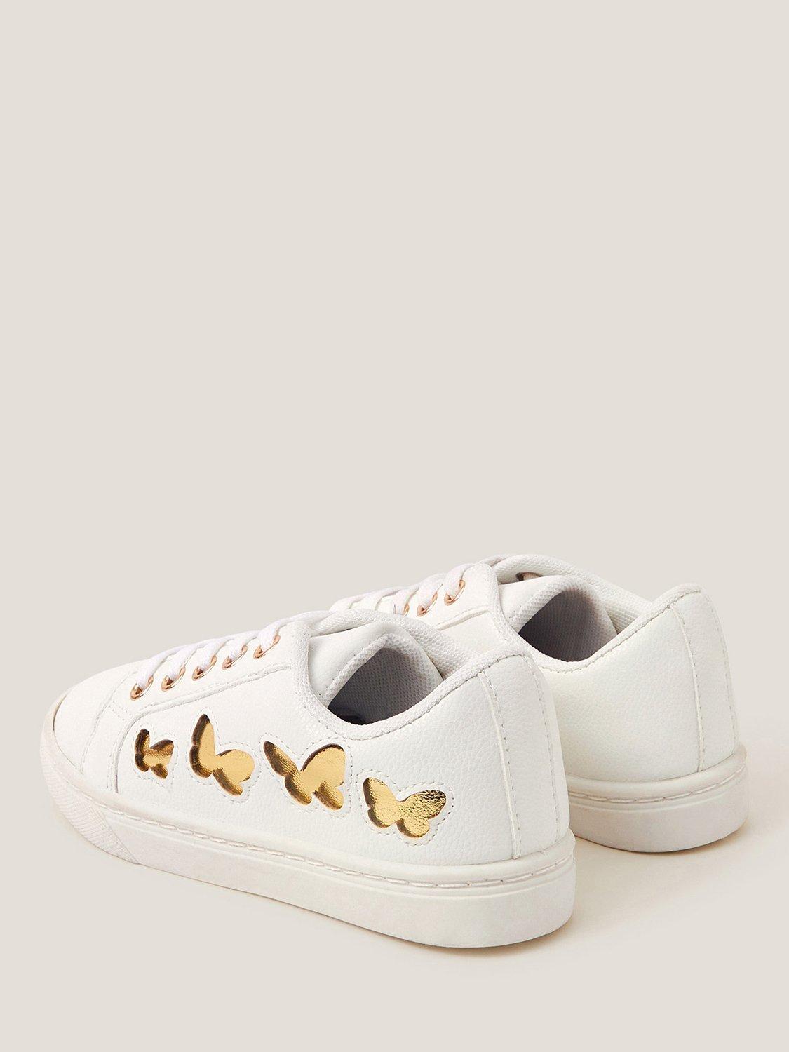 Product image 3 of 3, which shows Monsoon Kids' Butterfly Trainers, Ivory, 7 Jnr