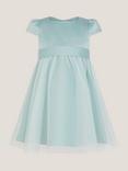 Monsoon Baby Satin Tulle Occasion Dress, Sage