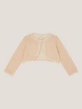 Monsoon Baby Maeve Scallop Trim Cardigan, Gold
