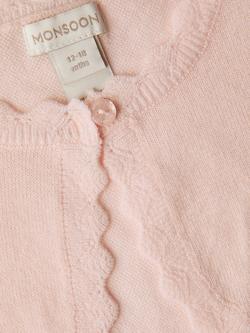 Mondoon Baby Maeve Scallop Trim Cardigan - view 2, Pale Pink
