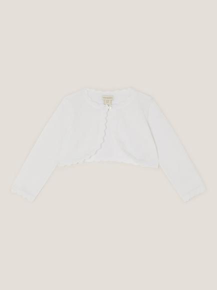Mondoon Baby Maeve Scallop Trim Cardigan, Ivory
