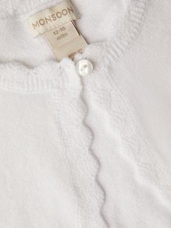 Mondoon Baby Maeve Scallop Trim Cardigan - view 2, Ivory