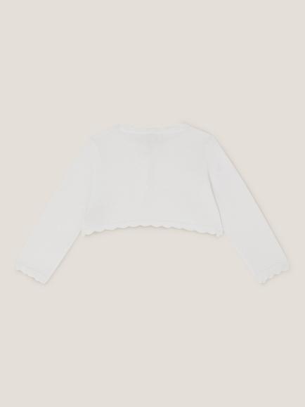 Mondoon Baby Maeve Scallop Trim Cardigan - view 2, Ivory