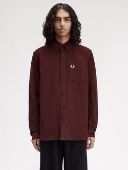 Fred Perry Needlecord Cotton Shirt, Oxblood, Oxblood