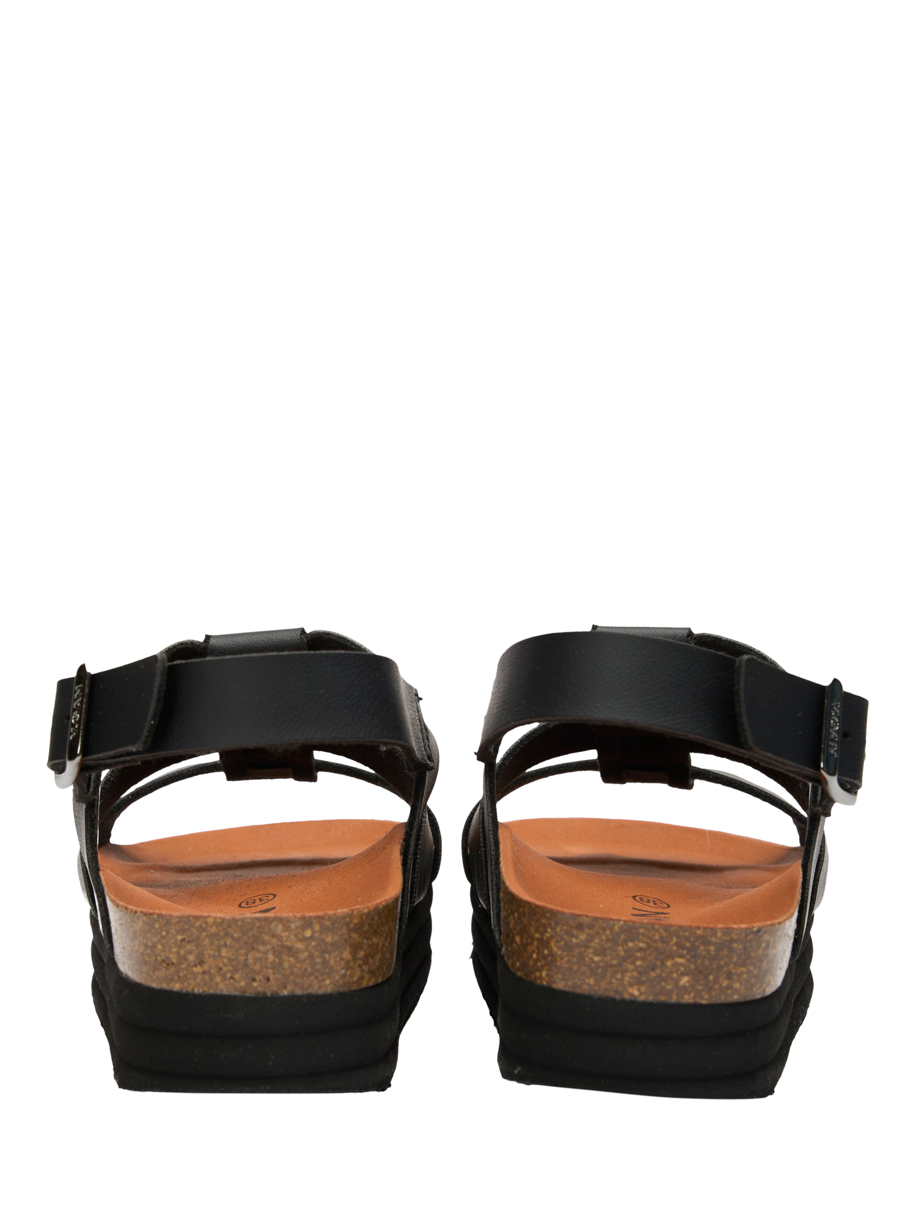 Product image 3 of 4, which shows V.GAN Vegan Fig Ankle Strap Sandals, Black, 3