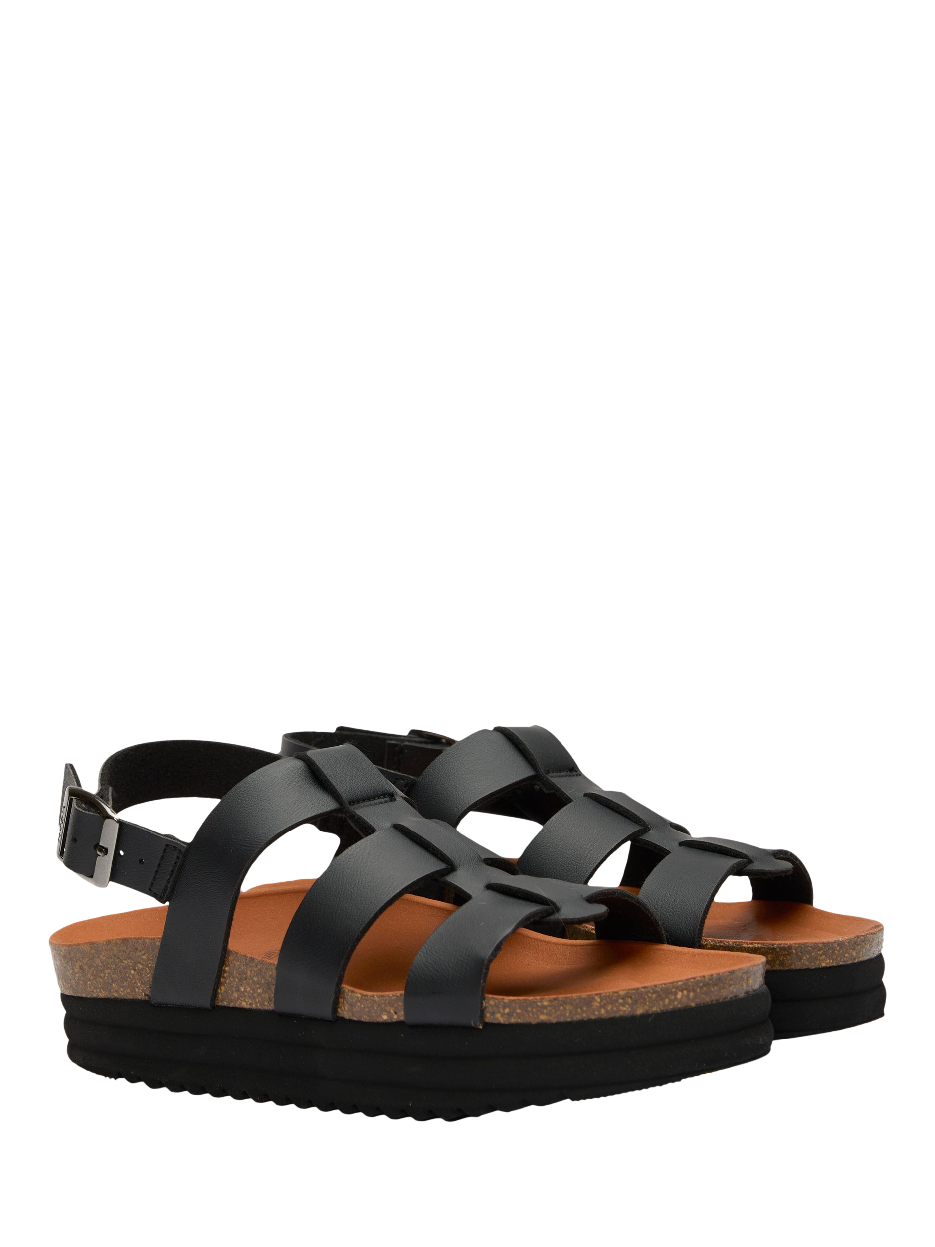 Product image 4 of 4, which shows V.GAN Vegan Fig Ankle Strap Sandals, Black, 3