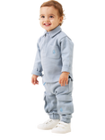 Angel & Rocket Baby Herringbone Mini Co-Ord Set, Blue