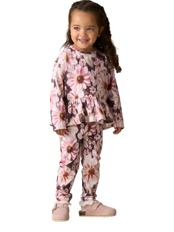 Angel & Rocket Kids' Floral Peplum Top and Leggings Set, Pink, Pink