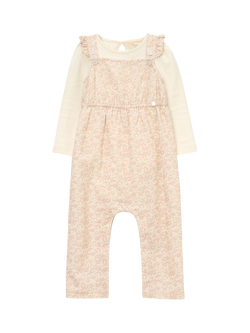 Angel & Rocket Baby Nellie Animal Print Cord Dungaree & Bodysuit Set, Multi, Multi