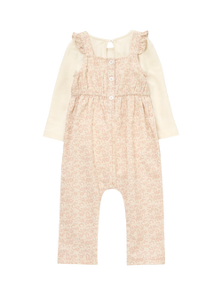 Angel & Rocket Baby Nellie Animal Print Cord Dungaree & Bodysuit Set, Multi - view 2, Multi