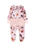 Angel & Rocket Baby Cotton Tutu Floral Print Babygrow, Pink/Multi