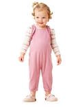 Angel & Rocket Baby Dungaree and Body Suit Set, Pink