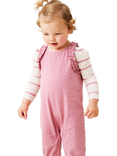 Angel & Rocket Baby Dungaree and Body Suit Set, Pink