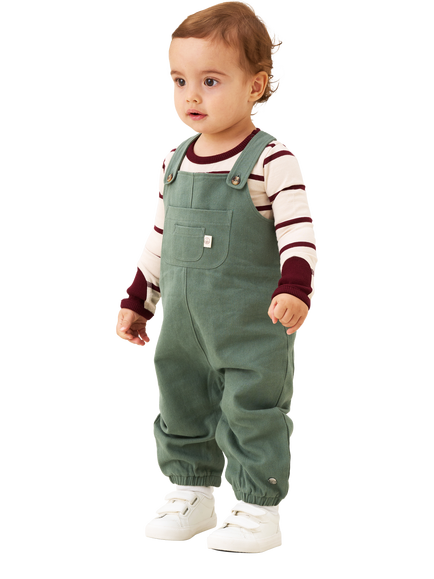 Angel & Rocket Baby Mini Dungarees Set, Green, Green