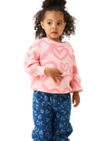 Angel & Rocket Kids' Cotton Blend Heart Jumper, Coral