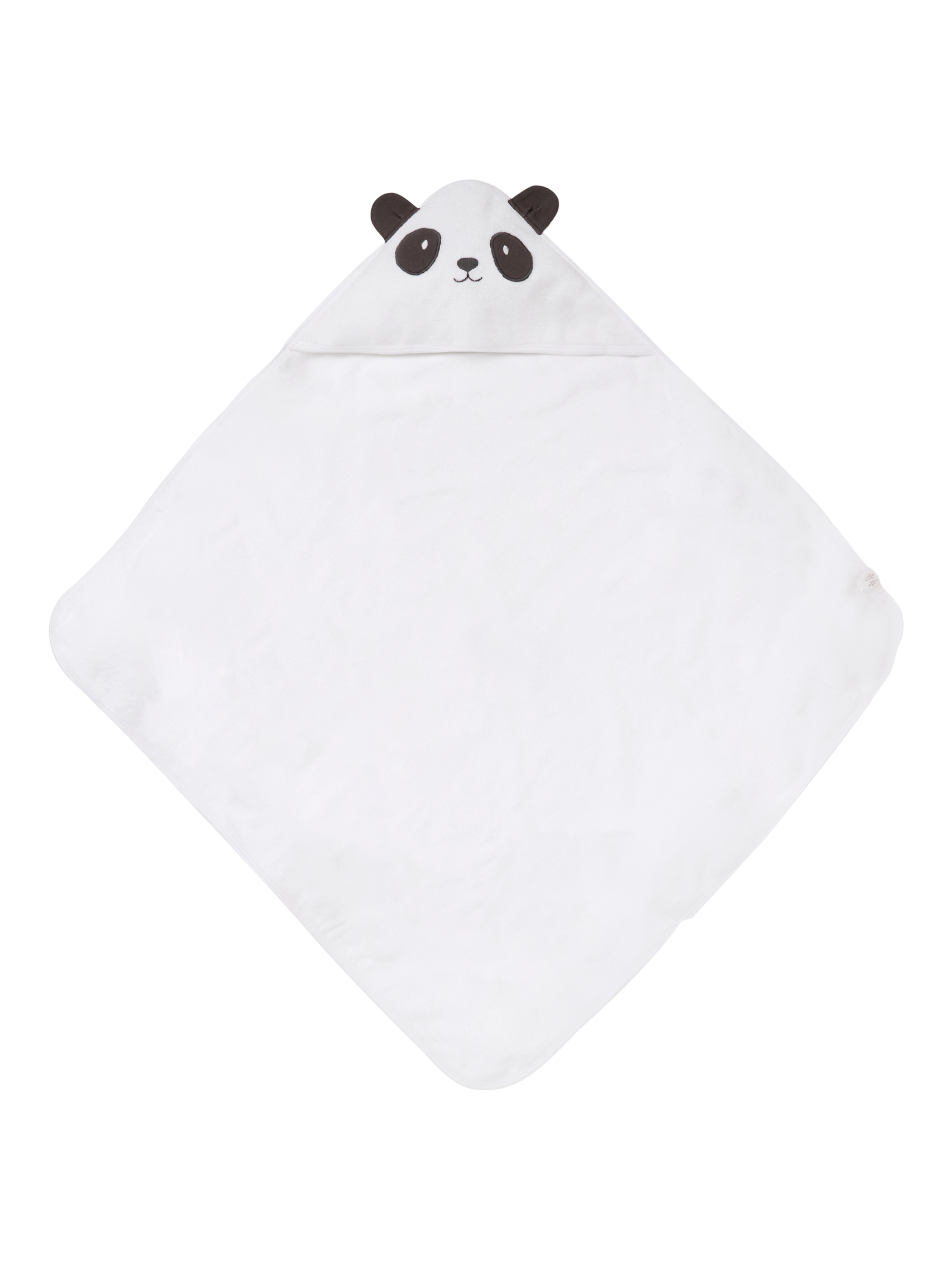 Product image 1 of 4, which shows Angel & Rocket Baby Panda Hooded Towel, White, One Size