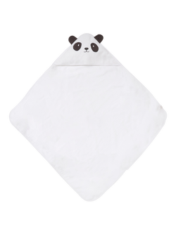 Angel & Rocket Baby Panda Hooded Towel, White, White