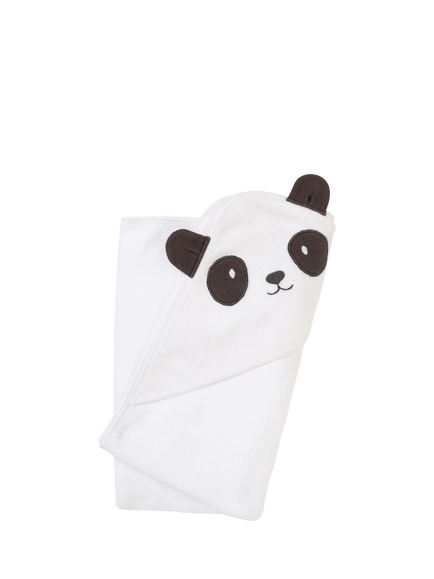 Angel & Rocket Baby Panda Hooded Towel, White - view 2, White