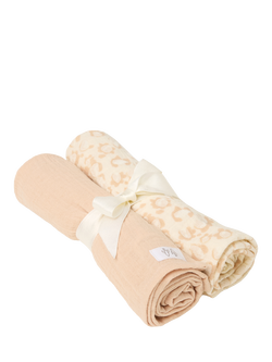 Angel & Rocket Baby Printed Muslin Set, Pink, Pink