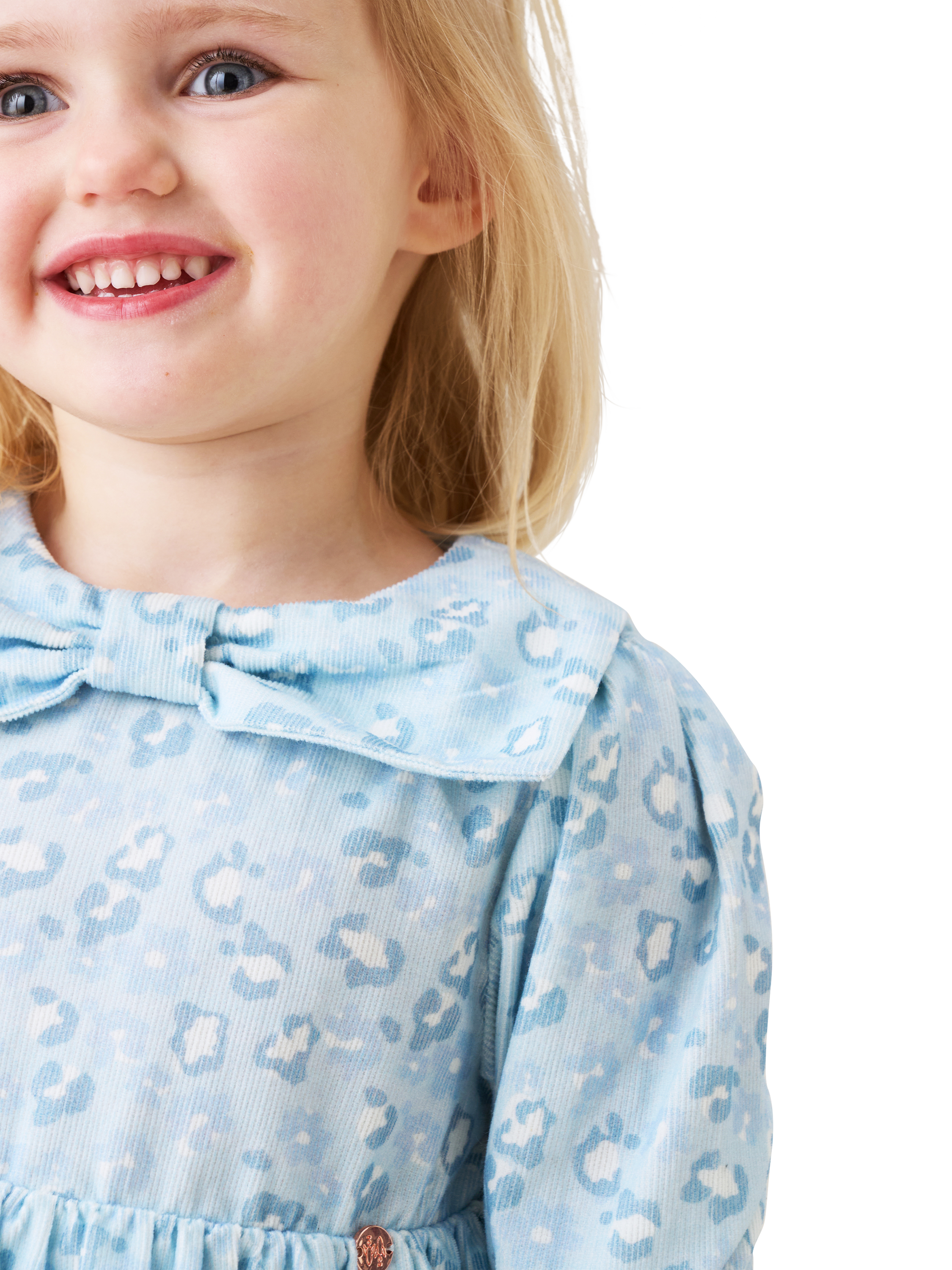 Product image 3 of 8, which shows Angel & Rocket Kids' Bow Collar Cord Dress, Blue, 3-6 months