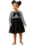 Angel & Rocket Baby Striped Mesh Bow Tutu Dress, Black/White, Black