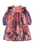 Angel & Rocket Kids' Mesh Long Sleeved Tiered Floral Dress, Multi