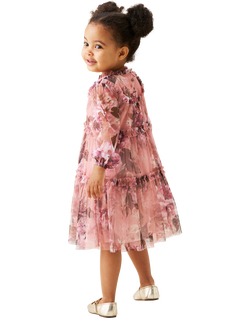 Angel & Rocket Kids' Mesh Long Sleeved Mesh Dress, Pink/Multi - view 2, Pink/Multi