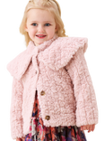 Angel & Rocket Baby Faux Fur Cape Collar Coat, Pink