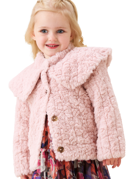 Angel & Rocket Baby Faux Fur Cape Collar Coat, Pink, Pink
