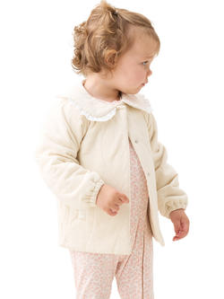 Angel & Rocket Baby Quilted Jersey Jacket, Stone, Stone