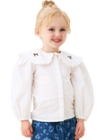 Angel & Rocket Kids' Cotton Embroidered Collar Blouse, White