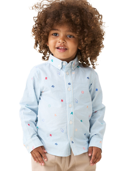 Angel & Rocket Baby Baseball Stripe Shirt, Blue, Blue
