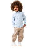 Angel & Rocket Baby Baseball Stripe Shirt, Blue