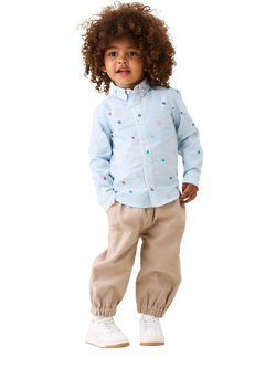 Angel & Rocket Baby Baseball Stripe Shirt, Blue - view 2, Blue