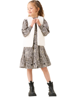 Angel & Rocket Baby Faux Fur Gilet, Cream - view 2, Cream