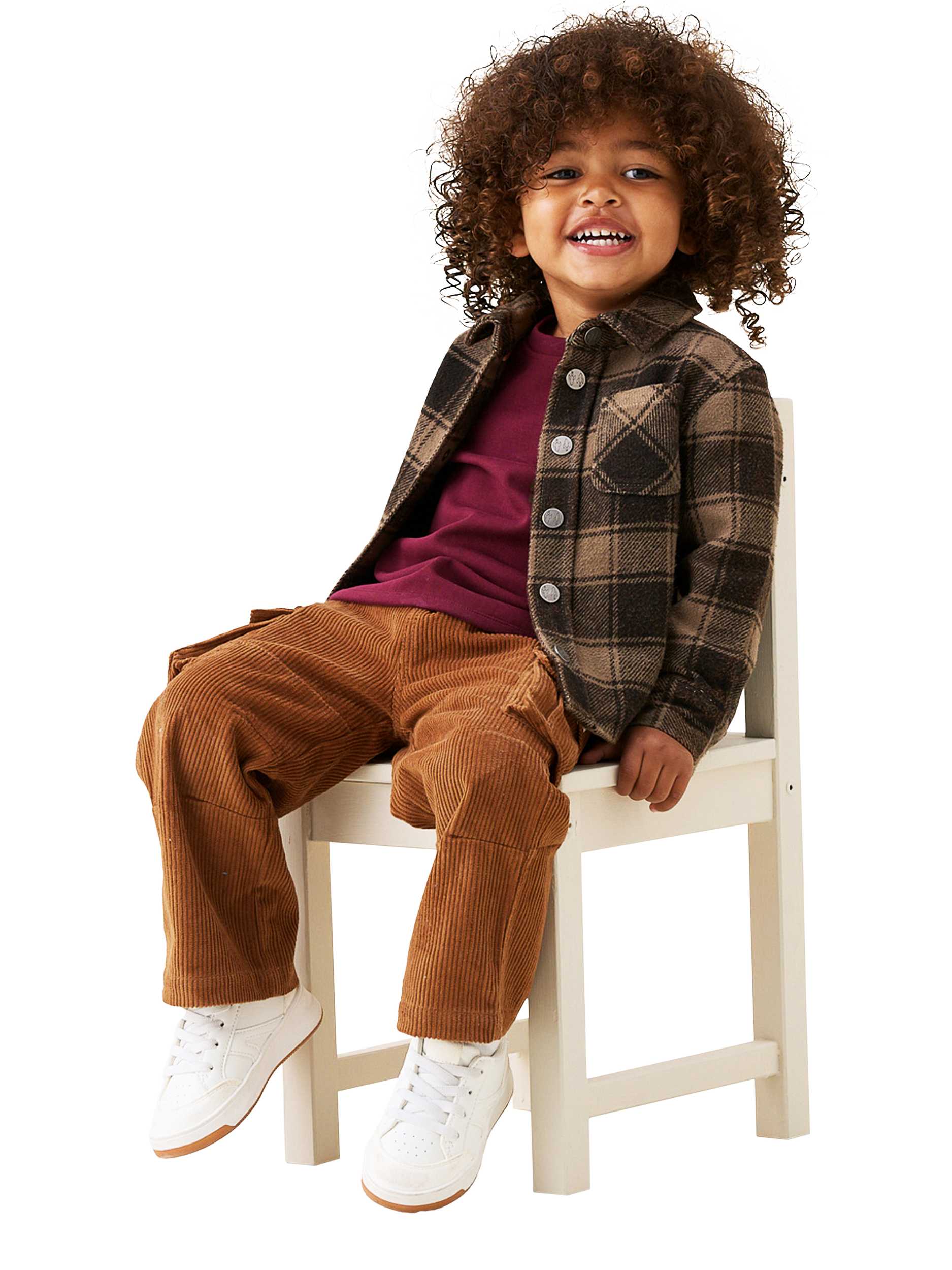 Product image 1 of 2, which shows Angel & Rocket Kids' Mini Plaid Overshirt, Green, 3-6 months