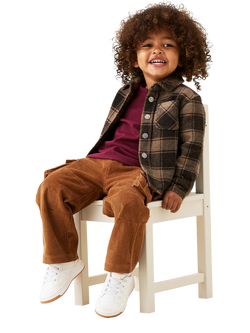 Angel & Rocket Kids' Mini Plaid Overshirt, Green, Green