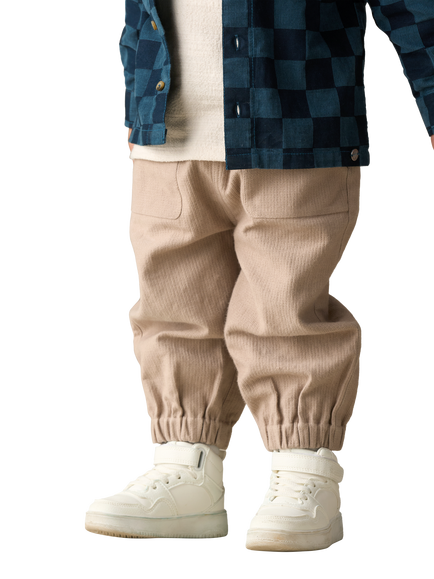 Angel & Rocket Kids' Juan Mini Balloon Fit Cord Trousers, Stone - view 2, Stone