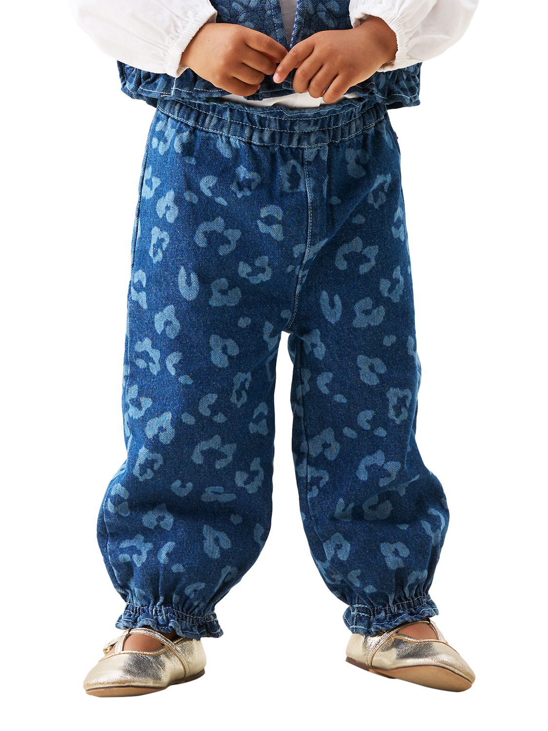 Product image 1 of 6, which shows Angel & Rocket Baby Leo Denim Trousers, Blue, 3-6 months