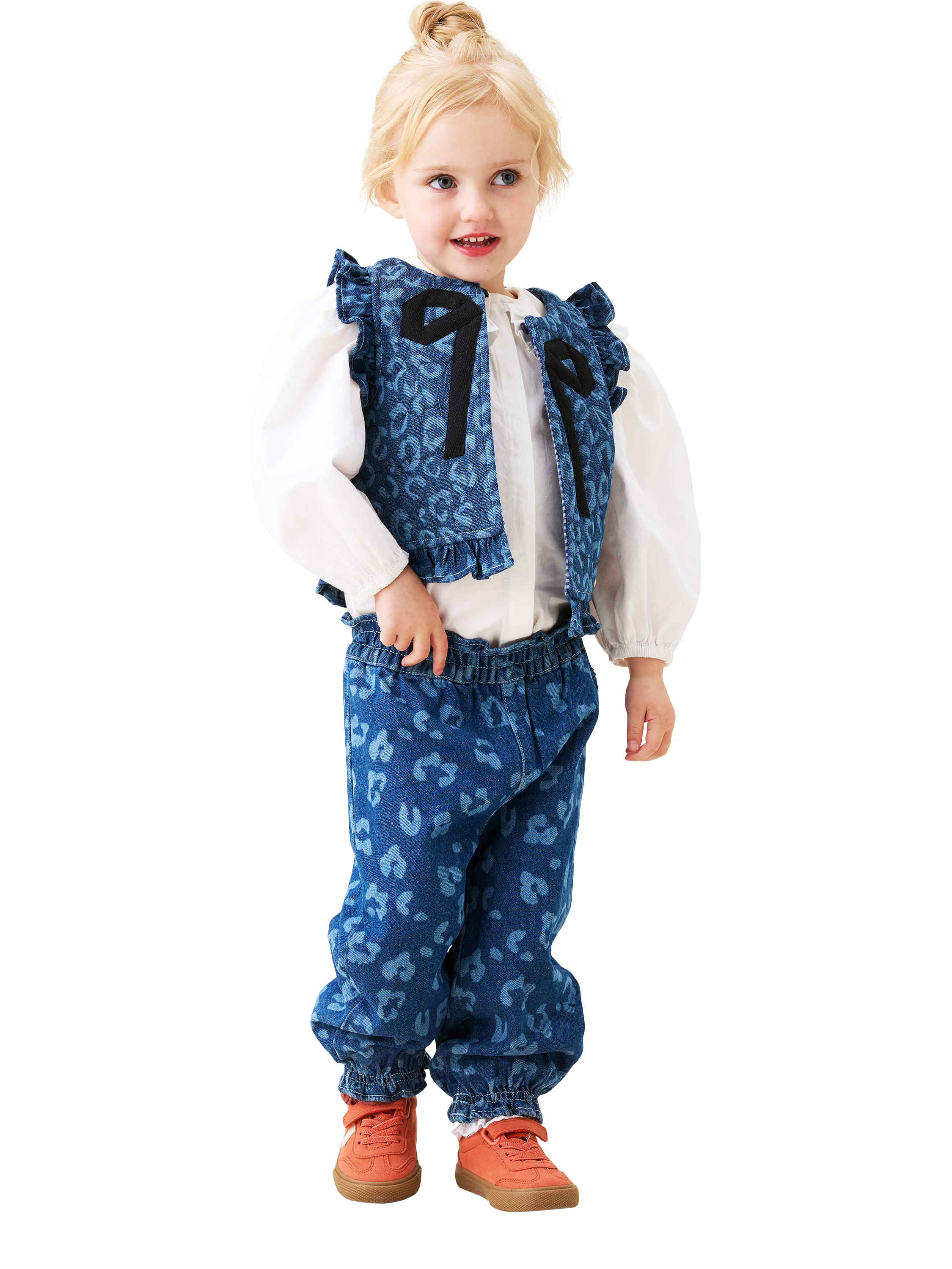 Product image 2 of 6, which shows Angel & Rocket Baby Leo Denim Trousers, Blue, 3-6 months