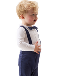 Angel & Rocket Baby's Bow Tie Onesie, Navy